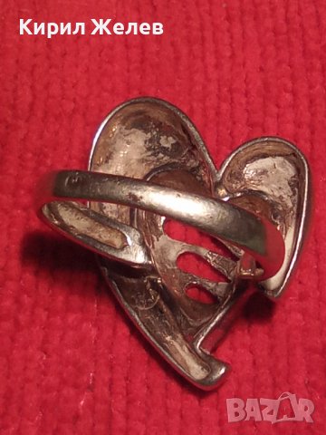 СТИЛИЗИРАН СЪРЦЕВИДЕН СТАР СРЕБЪРЕН АЖУРЕН АРТ ПРЪСТЕН СРЕБРО 925 МАЙСТОРСКА ИЗРАБОТКА 6709, снимка 3 - Пръстени - 36817846