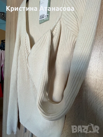 Дамска блуза рипс с деколте, снимка 4 - Блузи с дълъг ръкав и пуловери - 53057003