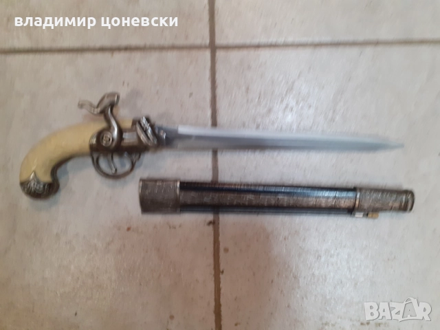 Красив кремъчен пистолет- нож,пищов,оръжие, снимка 3 - Колекции - 52327607