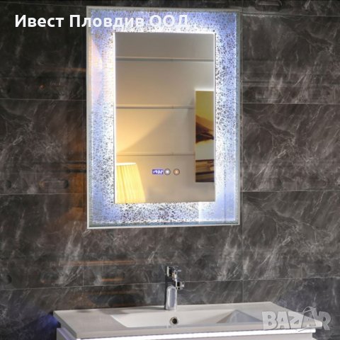 Огледало за баня с LED осветление, часовник, термометър в Огледала в гр.  Пловдив - ID27505442 — Bazar.bg
