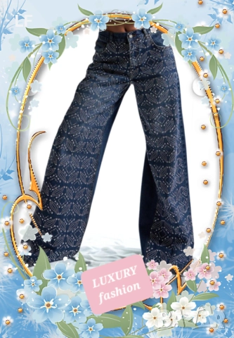 Дамски дънки с кристали, снимка 3 - Дънки - 52421864