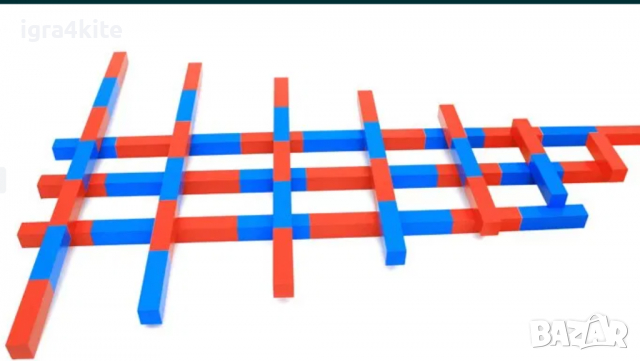 Професионални Монтесори синьо червени Числови пръчки в оригинален Р-Р, снимка 7 - Образователни игри - 36540213