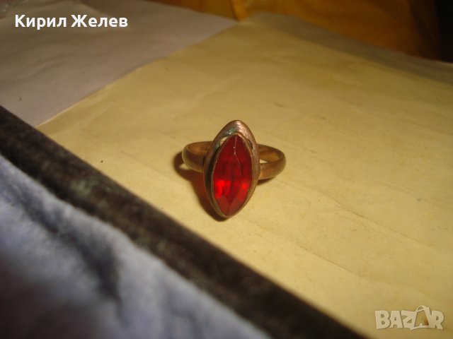 СТАРИНЕН МЕДЕН ПРЪСТЕН със СКЪПОЦЕНЕН КАМЪК ЮВЕЛИРНО РЪЧНО ФАСЕТИРАН ГОЛЯМ НЕТУРАЛЕН ГРАНАТ 27815, снимка 12 - Антикварни и старинни предмети - 36772100