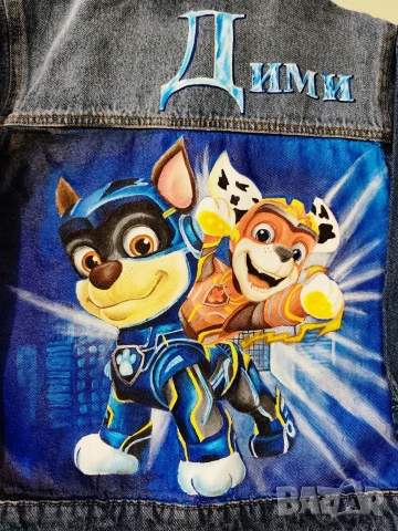 Стилно яке с ръчно рисувани герои - двама герои, снимка 3 - Детски якета и елеци - 53298509