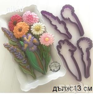 Дълги цветя цяла клонка пластмасов резец форма фондан тесто бисквитки