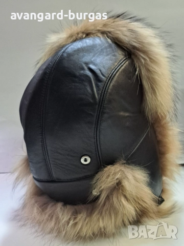 Мъжка шапка естествена кожа Вълк -206, снимка 5 - Шапки - 52205699