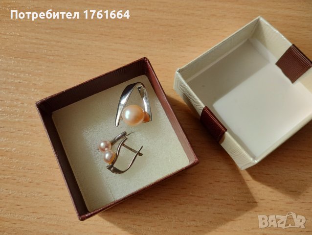 Комплект с перли , сребро , снимка 4 - Бижутерийни комплекти - 40717590