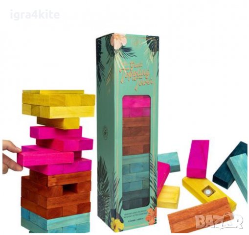 ХXL 50см. GIANT JENGA RAINBOW Огромна цветна дженга кула Топ качество НИСКА ЦЕНА