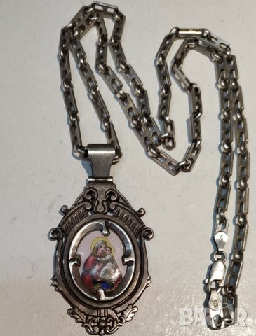 Медалйон Царска Русия - сребро емайл, снимка 3 - Колиета, медальони, синджири - 26839546