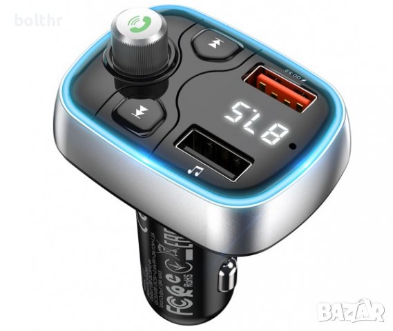Блутут трансмитер Borofone BC32, MP3, Bluetooth, 2xUSB QC 3.0 18W, снимка 2 - MP3 и MP4 плеъри - 36831688