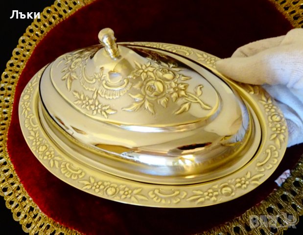 Бронзов съд за сервиране с капак,рози,барок. , снимка 12 - Антикварни и старинни предмети - 38585929