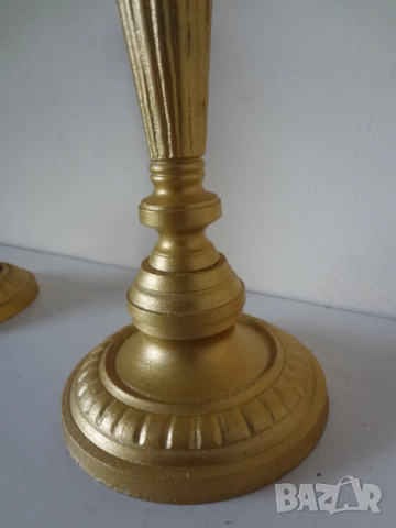 Комплект от 2 бр. бронзови свещника, снимка 9 - Антикварни и старинни предмети - 53079634