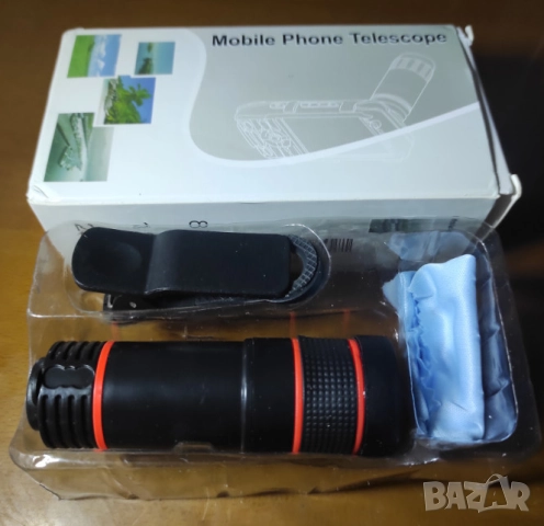 Нов обектив (телескоп) с увеличение 12х  с клипс за смартфони и таблети=13лв, снимка 2 - Ученически пособия, канцеларски материали - 52650351