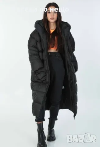 Дамско черно зимно дълго яке Код LFS115, снимка 1