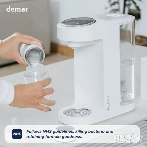 Уред за приготвяне на бебешки шишета Nuby RapidHot, предварително зададени обеми и температура, бял, снимка 6 - Прибори, съдове, шишета и биберони - 50287639