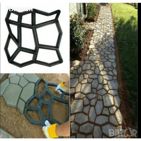 Форма за отливка на градински павета, пътека, настилка, тревни площи арей, декорация40x40x4,5 см, снимка 2 - Градински мебели, декорация  - 28021326