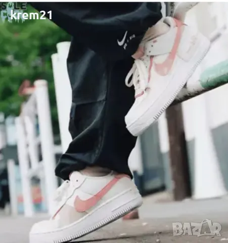 Nike Air Force Shadow White Phantom pink дамско номер 40.5, снимка 10 - Маратонки - 48705701