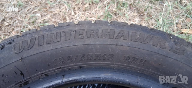 2бр зимни гуми 195/55R15. Firestone Winterhawk3. DOT 2418. 5 мм дълбочина на шарката...., снимка 4 - Гуми и джанти - 51267521