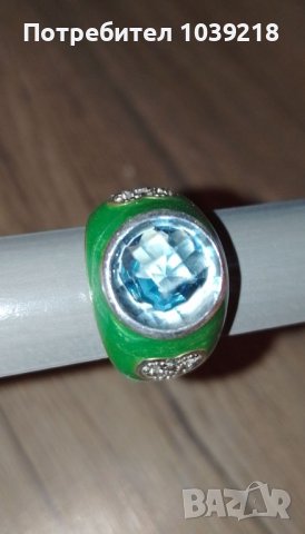 Масивен сребърен пръстен с аквамарин, снимка 14 - Пръстени - 43597275