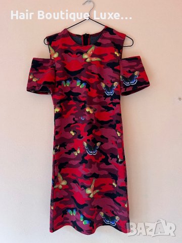 Червена камуфлажна рокля с пеперуди 🦋 