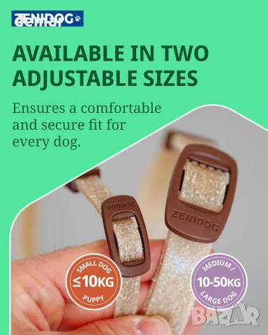 Нашийник Zenidog, Успокояващи феромони, за кучета между 10 кг - 50 кг, Размер на врата 39-67 см, снимка 6 - За кучета - 50468965