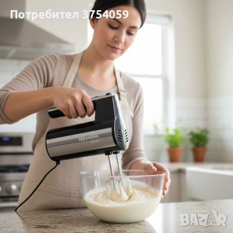 Кухненски миксер SERANOVA Home – Метални бъркалки, лек и мощен