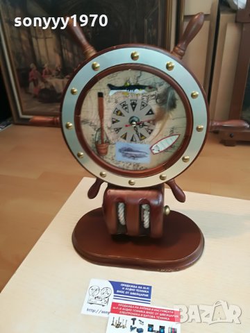 ГОЛЯМ КОРАБЕН РУЛ-АНТИКА-ЧАСОВНИК-33Х28Х12СМ, снимка 13 - Колекции - 28672376
