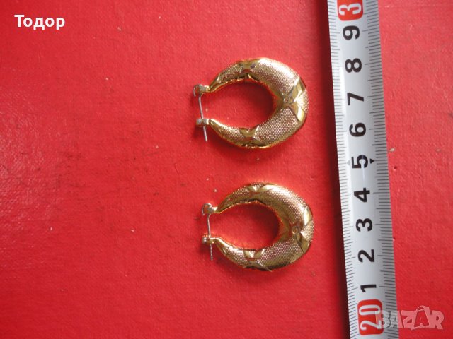 Позлатени обеци обици , снимка 2 - Обеци - 43926235