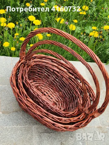 Подаръчни бели и кафяви плетени овални  кошници,  кошница за декорация , снимка 4 - Декорация за дома - 49966899