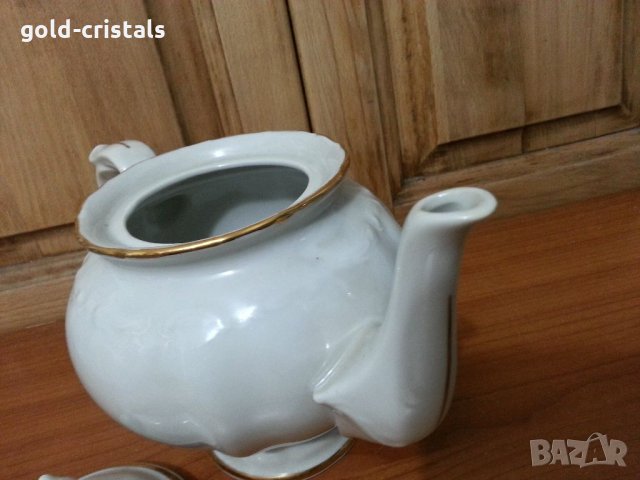 Стар български порцелан чайник бароков релеф, снимка 4 - Антикварни и старинни предмети - 35154561