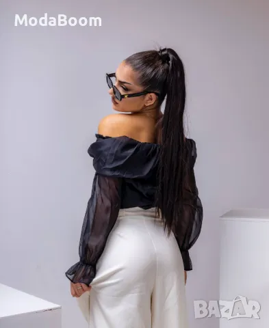 Дамски блузки без рамене | черни и бели , снимка 7 - Блузи с дълъг ръкав и пуловери - 47544137