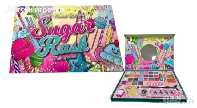 Комплект гримове за деца с огледало и лак за нокти 