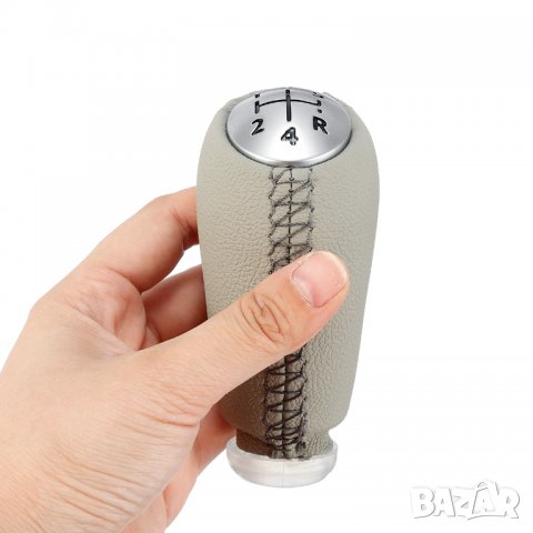 Бежова кожена топка за скоростен лост Дачия Рено Laguna Renault Clio III Megane Scenic Kangoo, снимка 3 - Аксесоари и консумативи - 37097326