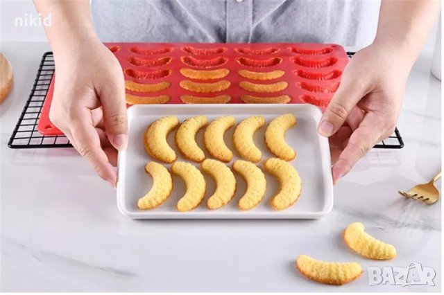 12 пашкула червейчета кифлички силиконов молд форма сладки тесто бисквитки, снимка 6 - Форми - 38332973