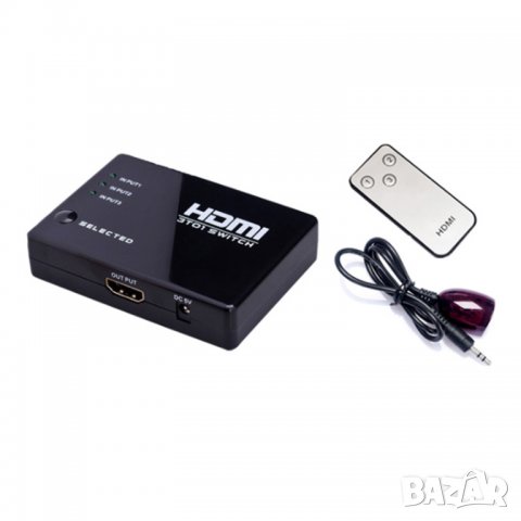 HDMI суич 3 към 1 с дистанционно управление  HDMI switch, снимка 7 - Плейъри, домашно кино, прожектори - 26707538