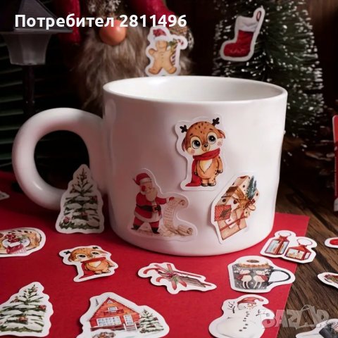 Коледни стикери в кутия, 46 броя - лепенки, снимка 4 - Ученически пособия, канцеларски материали - 43725937