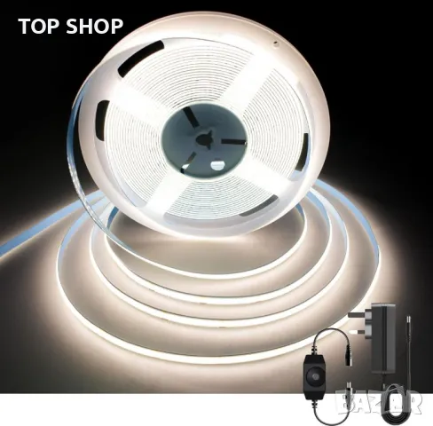 AXMOTUT Димируема COB LED лента за осветление 10m, 4000K 24V, 3200 LEDs Гъвкава CRI 93+