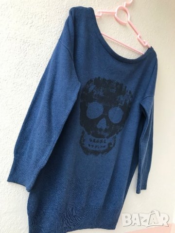Пуловер с череп - L, снимка 6 - Блузи с дълъг ръкав и пуловери - 27665295