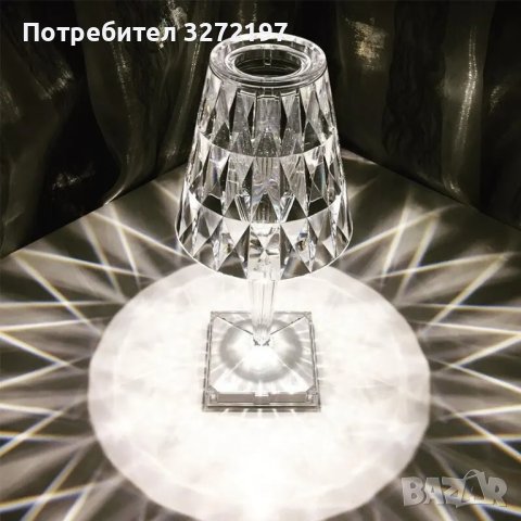 LED настолна акрилна лампа ,16 цвята с дистанционно упр.,USB зареждане,, снимка 4 - Настолни лампи - 43270163