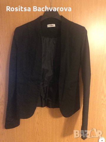 Черно елегантно сако Cacadu, S размер, снимка 4 - Сака - 27770304
