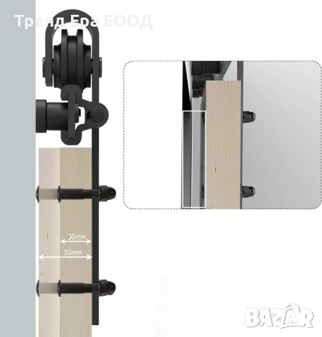Механизъм за плъзгаща врата - 200см, снимка 4 - Дограми - 43484422