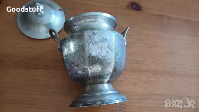 Арт Деко ,посребрена захарница,бронз,сьд,, снимка 7 - Антикварни и старинни предмети - 50586442