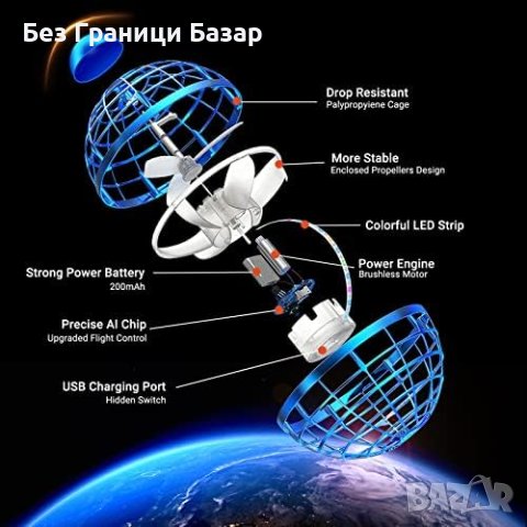 Нов Летящ Орбитален Топ с RGB Осветление - Уникален Детски Подарък, снимка 2 - Други - 43514059