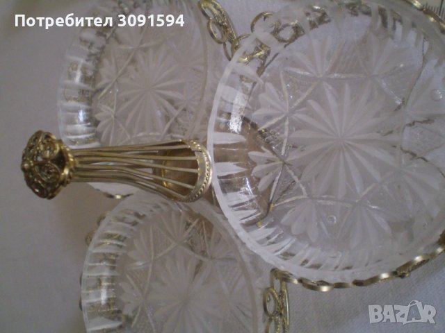 метал с кристал фруктиера за ядки локум, снимка 8 - Антикварни и старинни предмети - 37190899