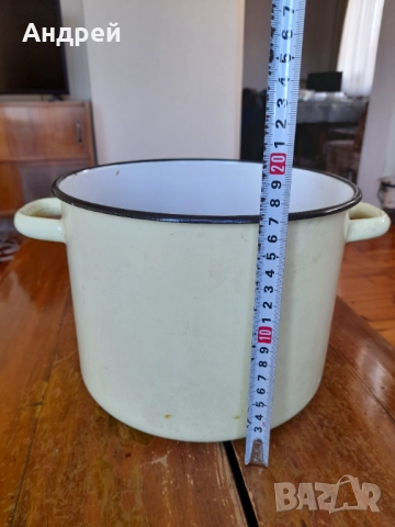 Стара Емайлирана тенджера #8, снимка 4 - Други ценни предмети - 51936544