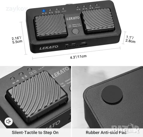 LEKATO Buletooth безжичен маркер за страници, музикален педал за обръщане на страници, снимка 7 - Други - 47681247