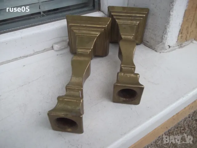 Лот от 2 бр. бронзови свещника - 1470 гр., снимка 5 - Колекции - 49653470