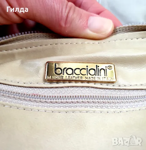 Braccialini винтидж чанта от естествена кожа налична, снимка 8 - Чанти - 50159341