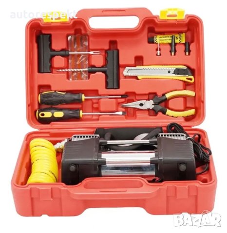  Компресор за гуми с комплект инструменти  12V - 4х4