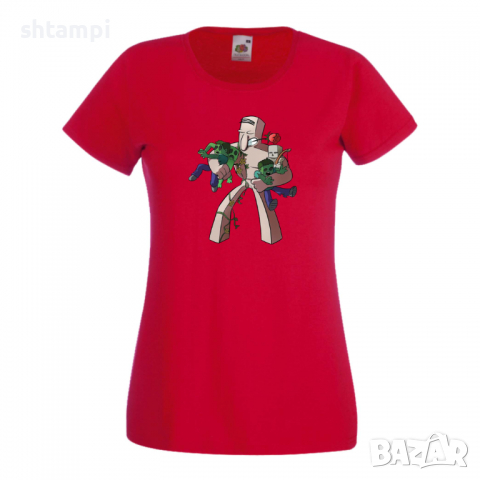 Дамска тениска Iron Golem майнкрафт Minecraft,Игра,Забавление,подарък,Изненада,Рожден Ден., снимка 6 - Тениски - 36520748